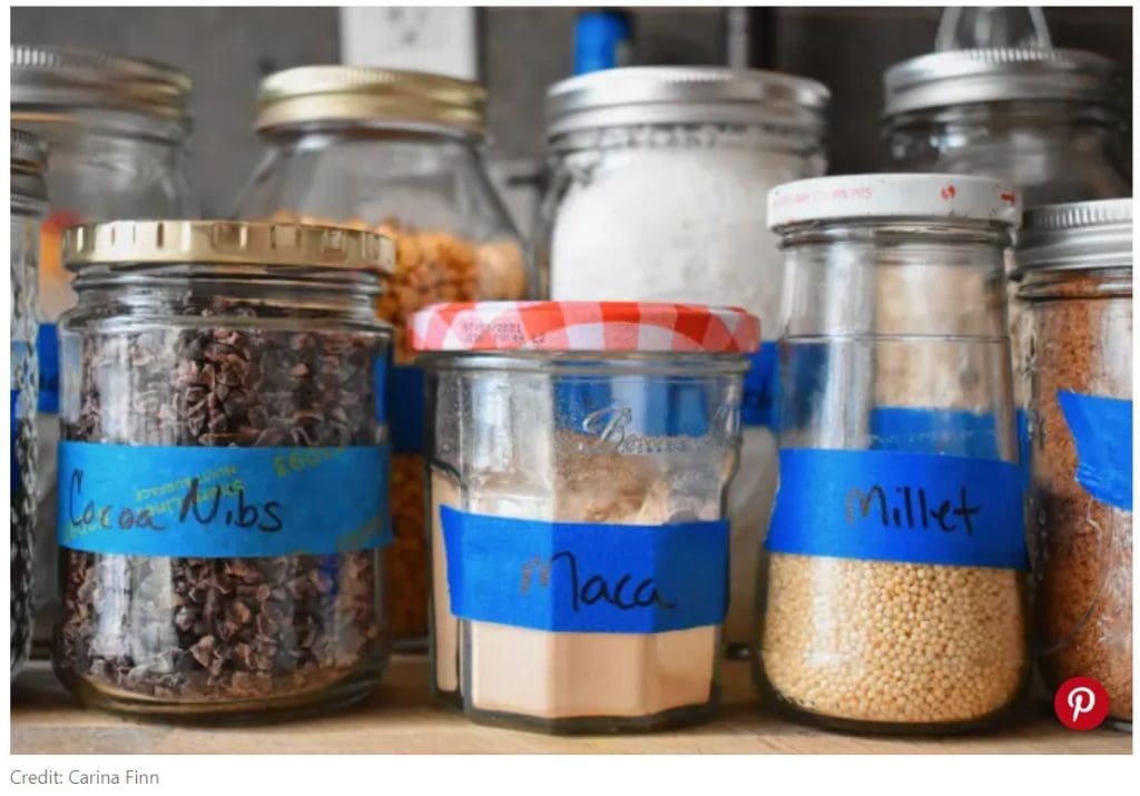 Jars with labels