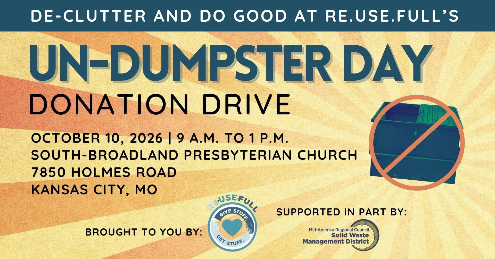 Un-Dumpster Day Donation Drive October 2026 Kansas City