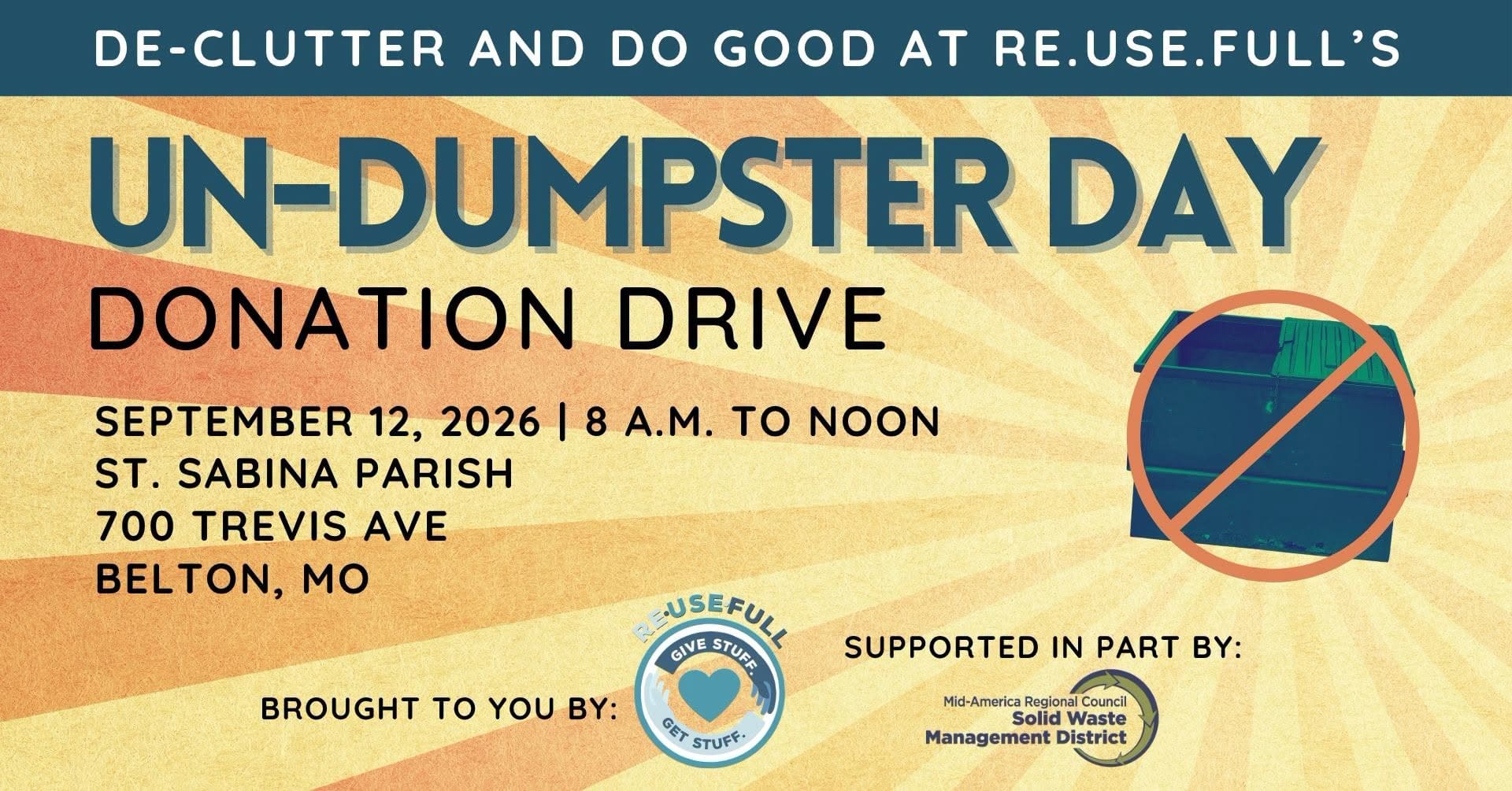 Un-Dumpster Day Donation Drive September 2026 Belton