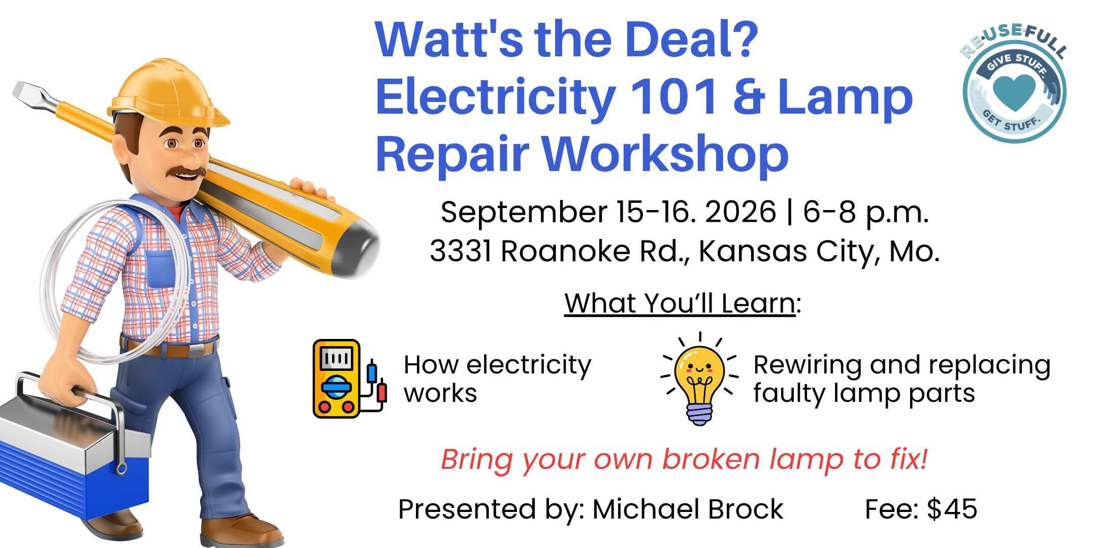 Watt's the Deal? Electricity & Lamp Repair Workshop event thumb
